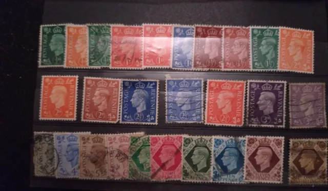 GB 1937 - SG462/475, 1941 - SG485/490 & 1950 - SG503/508 Used - Cat £16