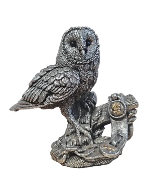 Beautifully Modelled Vintage Silver Country Arts Perched Owl