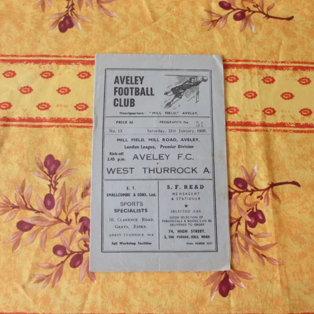 Aveley v West Thurrock London Lge 1955/6