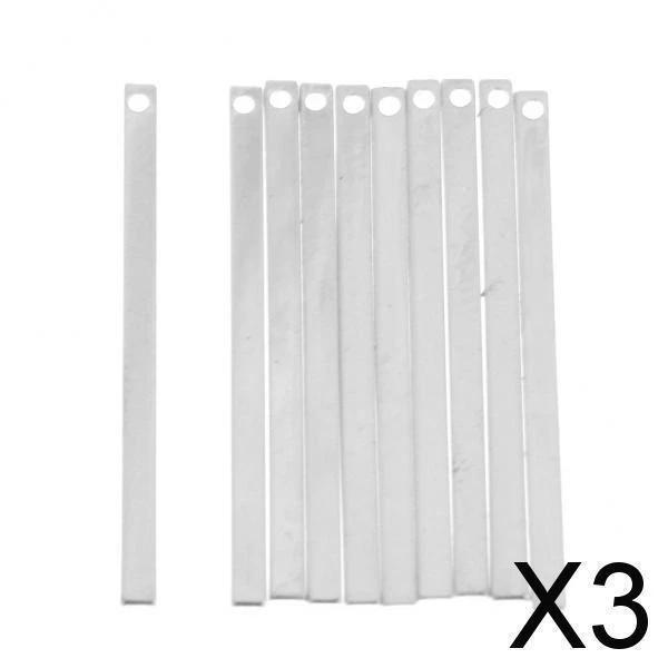 3X 10Set Blank Stamping Tag Anhänger Recatngle Charms Für Schmuckherstellung
