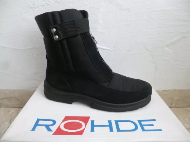 Rohde Bottes Bottines pour Femmes Bottines Bottes Chaussures D'Hiver Noir Neuf