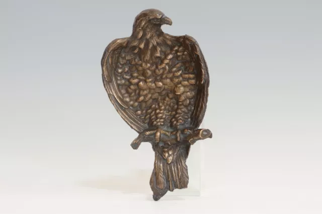 Antique French  Bronze Figural Vide Poche Coin Dish Eagle Perched