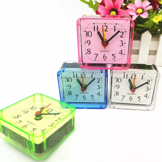 Cute Portable Square Small Cute Bed Compact Travel Quartz Beep Alarm  Clock UK