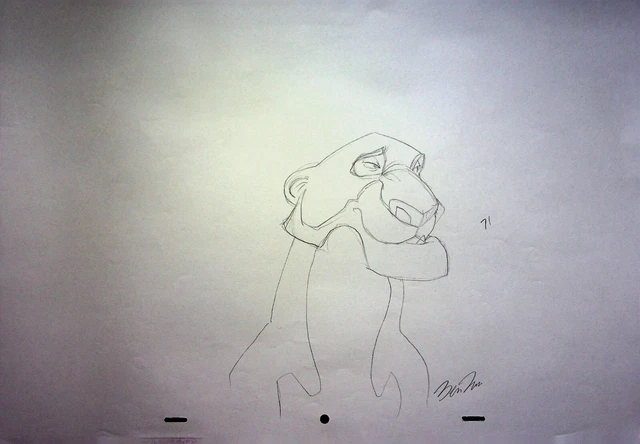 BEN RUSH  SIGNED Hand Drawn Character Shere Khan JUNGLE BOOK 1967 Pencil Art