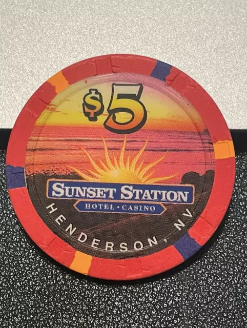 $5 Sunset Station Casino Chip Poker Chip Henderson Nevada Gambling Token