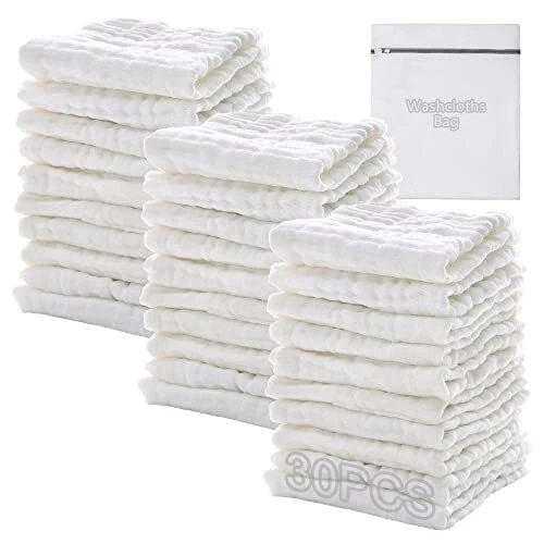 Paños de muselina para bebé niña y niño, paños de eructo, pequeños cuadrados de muselina bebé niña
