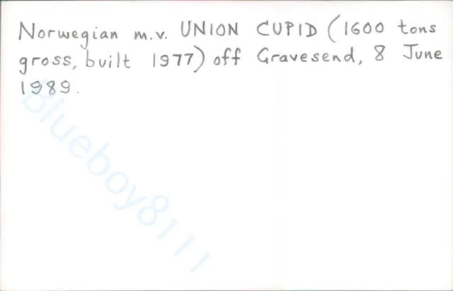 Norwegian Mv Union Cupid off gravesend 1989 ship photo 2