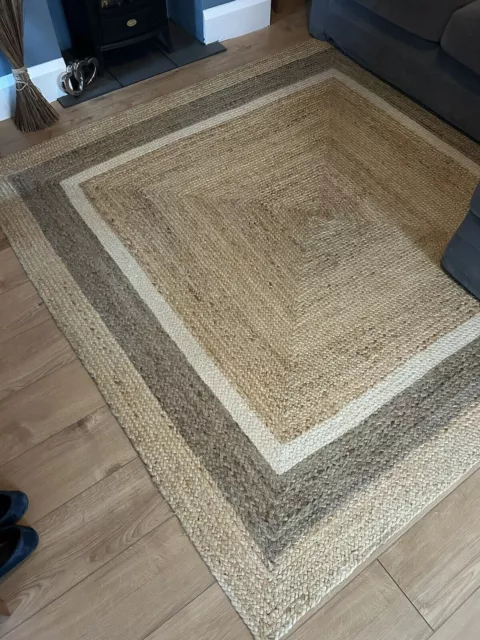 Alfombra moderna Rectángulo yute Runner Natural Hecho a mano Reversible...