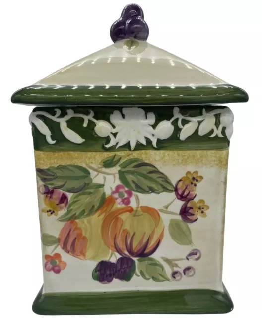 Vintage WCL Canister/Cookie Jar, Tuscany Multicolor Fruit Pattern Designed