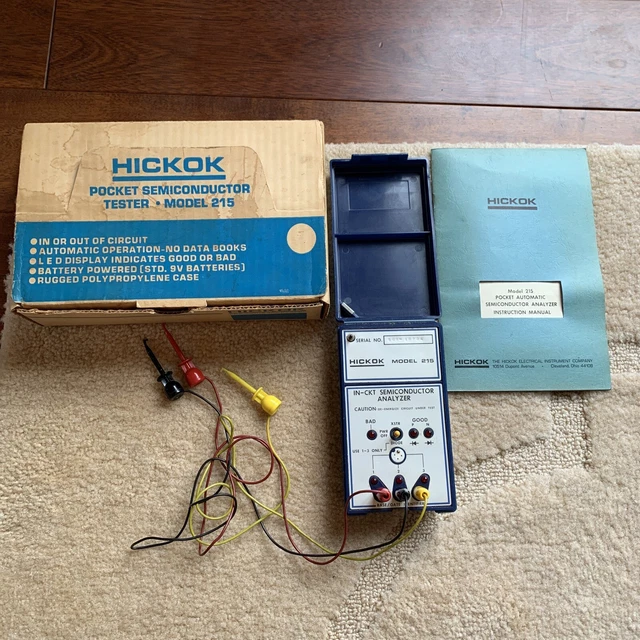 Hickok Pocket Semiconductor Analyzer Model 215 w/ Probes, Manual and Box