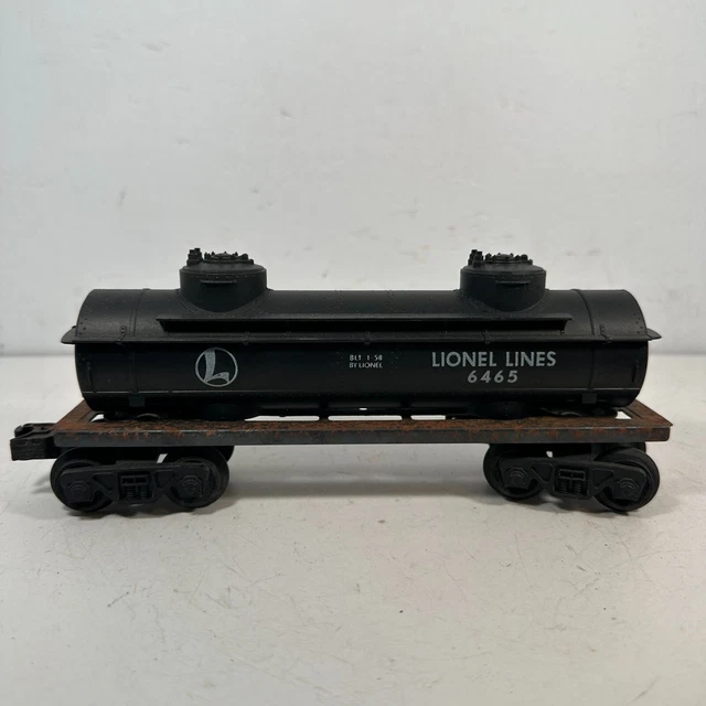 Lionel Lines 6465 O Gauge Vintage Postwar Black 2-Dome Tank Tanker Car Rusted Lionel Lines 6465 O Gauge Vintage Postwar Black 2-Dome Tank Tanker Car Rusted