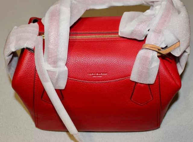 Genuine Tory Burch Perry Satchel Red Apple Leather Handbag Purse ~ NWT