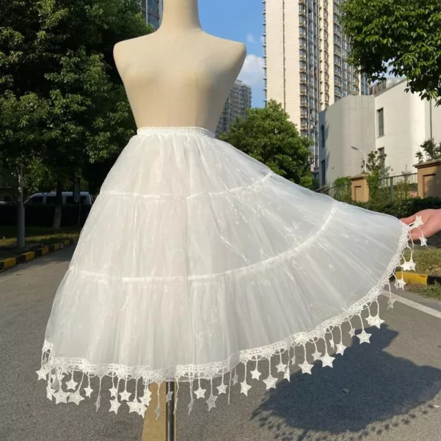 Donna Midi Sottoveste Crinolina a Strati Tutu Sottogonna Tulle Principessa