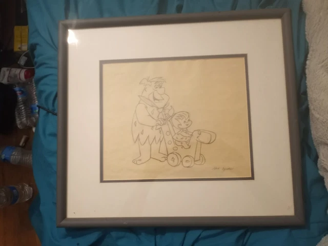 Fred Flintstone Production Layout Drawing 1960s