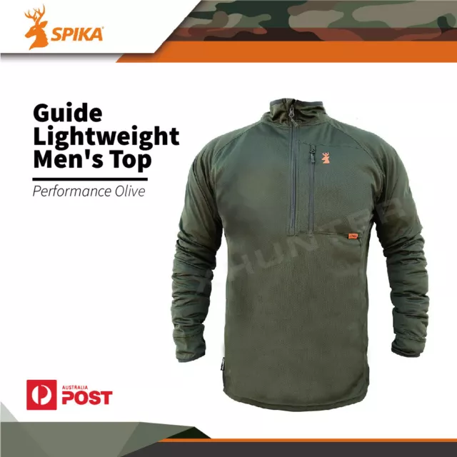 Spika Men's Guide Lightweight Long-sleeve Antimicrobial Performance Olive Top