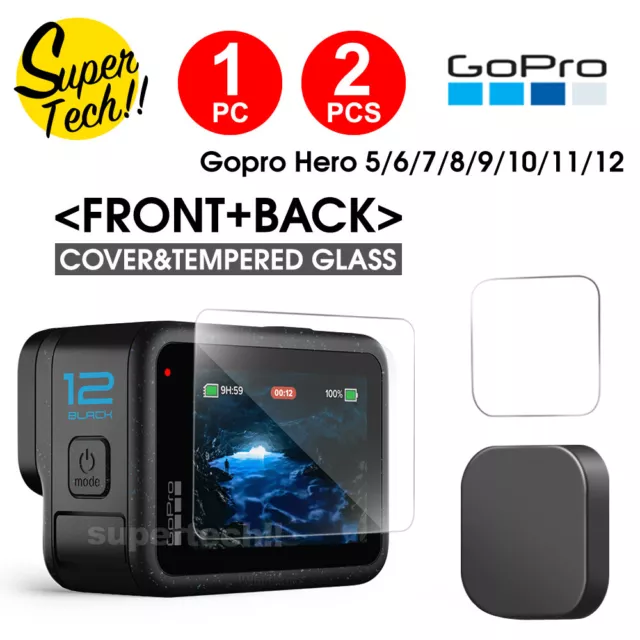 For GoPro Hero 12 11 10 9 8 7 6 5 Camera Accessories Screen Protector Lens Cap