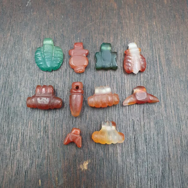 Exquisite Collection 10 Antique Middle Eastern Carnelian, Agate & Jasper Amulet