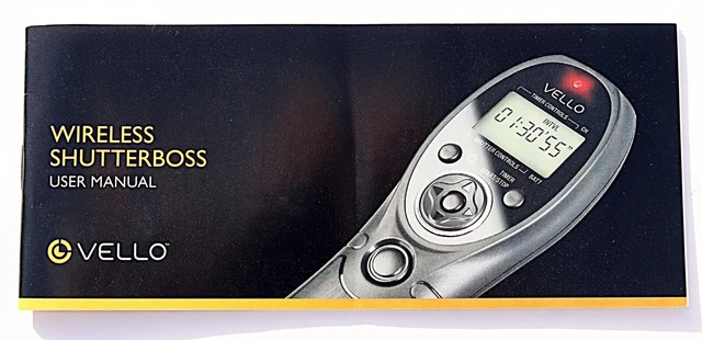 USER MANUAL for VELLO WIRELESS SHUTTERBOSS Release