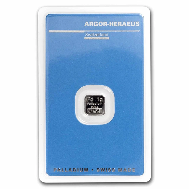 1 gram Palladium Bar - Argor-Heraeus - SKU#96067