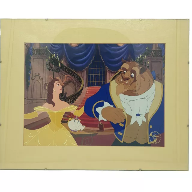 Walt Disney 'Beauty & the Beast' Commerative Mounted Lithograph Picture.