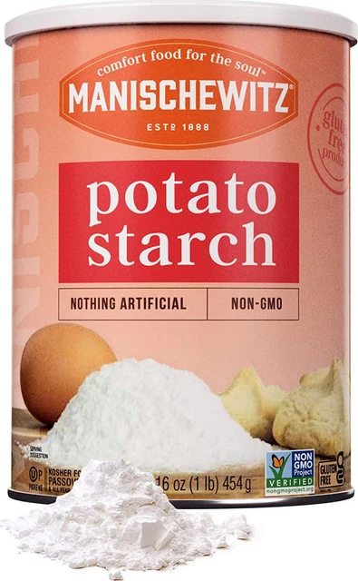 Manischewitz Pure Potato Starch, 16oz (1LB Resealable Container) Gluten Free,