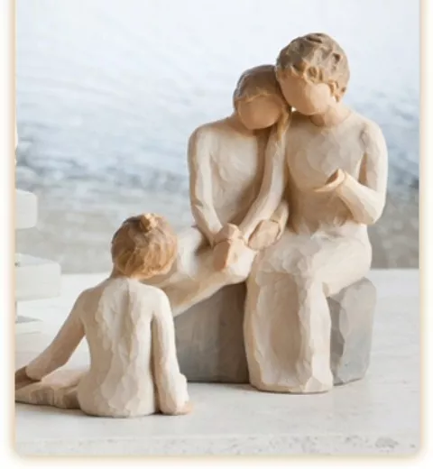 Willow Tree Grandmother with Two Granddaughters Figurine Gift Set Family Group