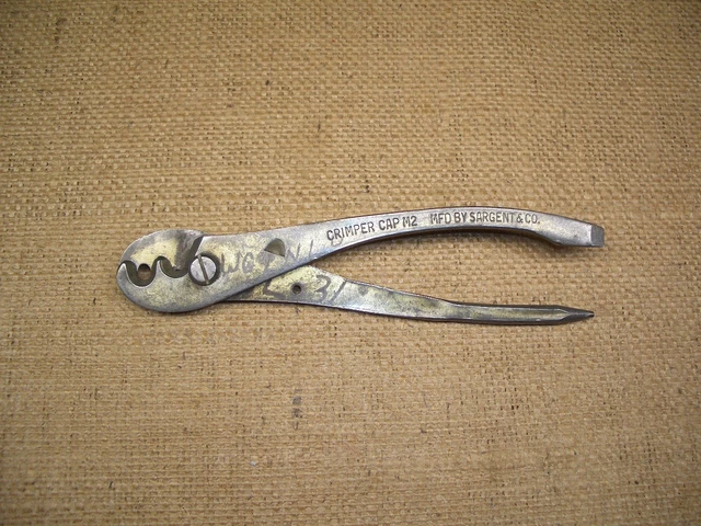 Vintage Sargent Crimper Cap M2 Blasting Cap Pliers Miners Explosives Tnt Tool