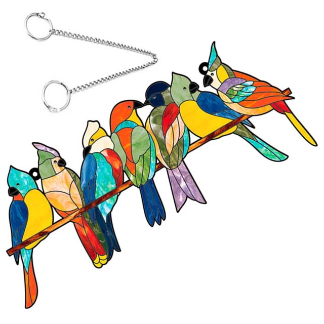Ciondolo per uccellino sospeso, ornamento artistico, acchiappasole, decorazione finestra,