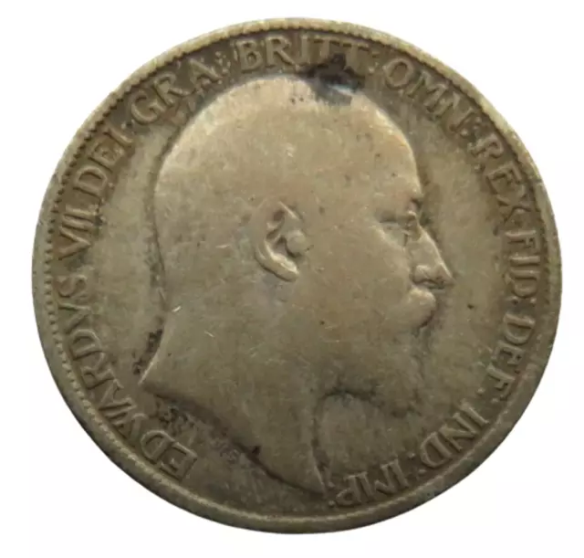 1906 King Edward VII Silver Sixpence Coin - Great Britain