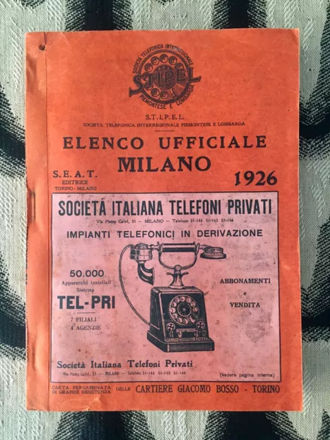 Gabriele D'annunzio - Elenco Telefonico Milano 1926 Numeri Gardone E Vittoriale