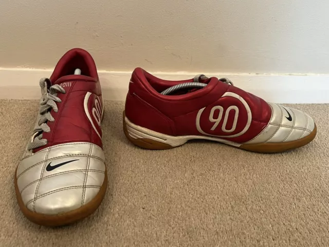 Nike Total 90 III Red & Silver Vintage Astro Turf Football Trainers Boots -UK 10