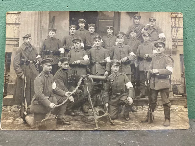 AK Postcard   Postkarte Foto Feldpost WK 1 Weltkrieg MG 08 ?-Trupp