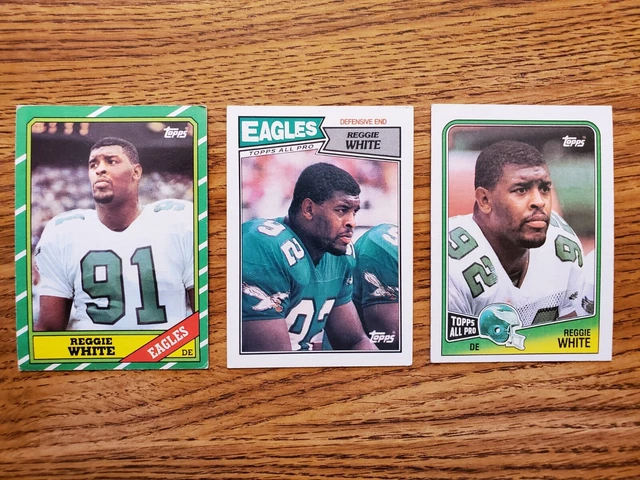 Reggie White Football Card Lot (3)Cards 1986 1987 1988 Topps Philadelphia Eagles
