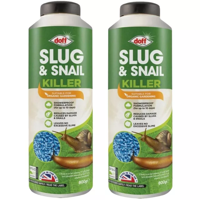 2 X Doff Slug and Snail Killer Pellets (2x800g) 1.6kg Free Postage Organic