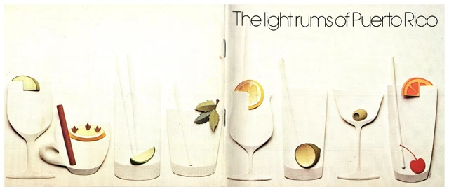 1970s The Light Rums of Puerto Rico Bar Guide Cocktails Drinks Bar Booklet
