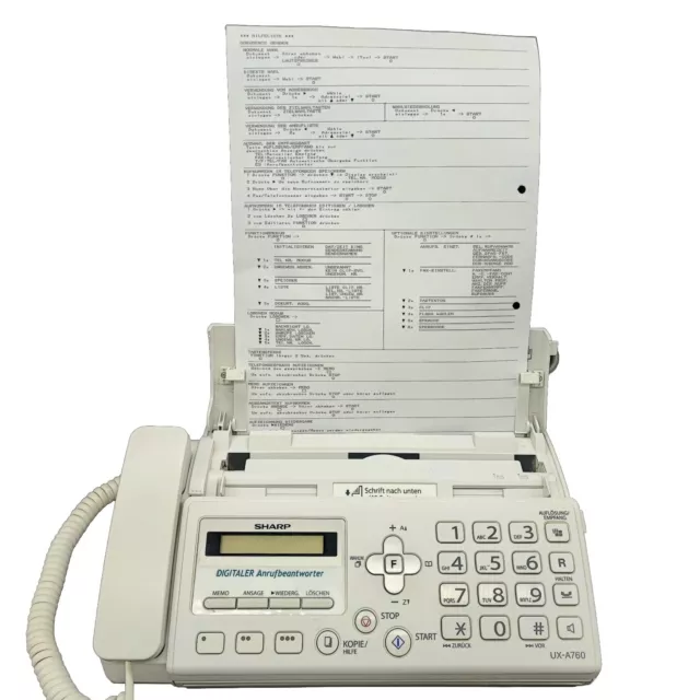 SHARP ux-a760 Faxgerät  Fax Kopierer Telefon mit digitalem Anrufbeantworter Händ