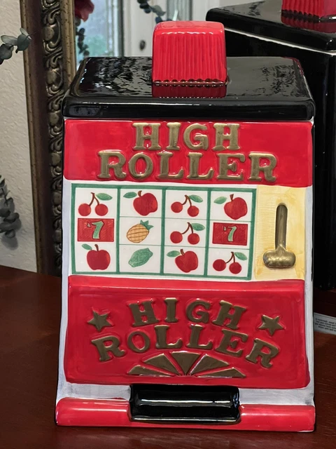 Super Cute Vintage Big Red Slot Machine Cookie Jar (Rare) Sunshine Ceramic