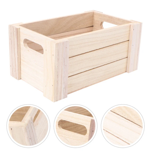 Cesta de almacenamiento de madera estuche retro maceta maceta caja de frutas mesa para niños