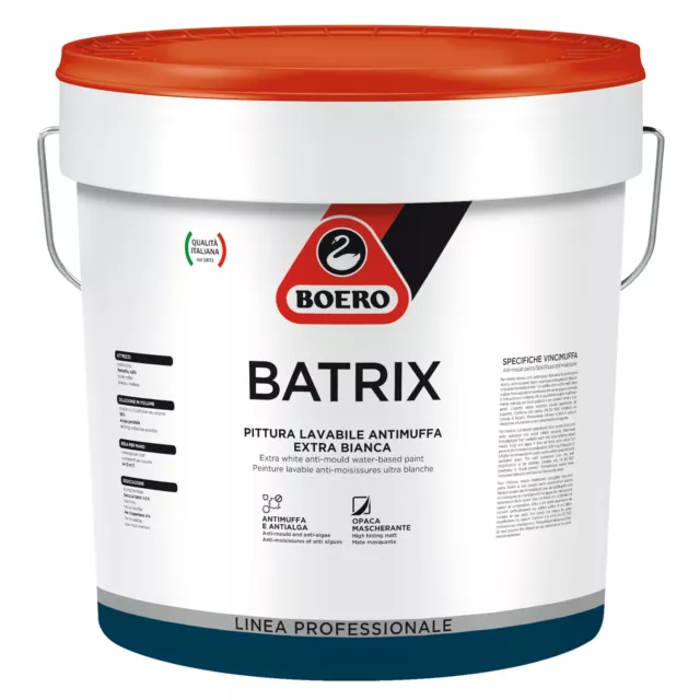 Batrix Boero Idropittura Acrilica Antimuffa Bianco Lt 13