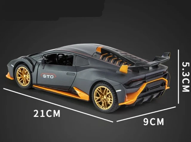 Lamborghini Huracan STO Modellino Pressofuso 1:24 Con Luci E Suoni - Blu Giocattolo Da Collezione