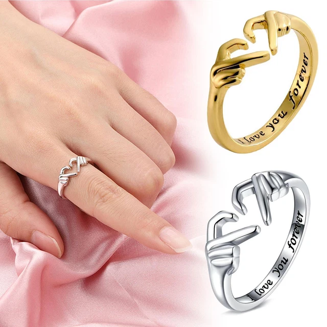 Heart Claddagh Rings for Women Adjustable Friendship Promise Love Jewelry Ring