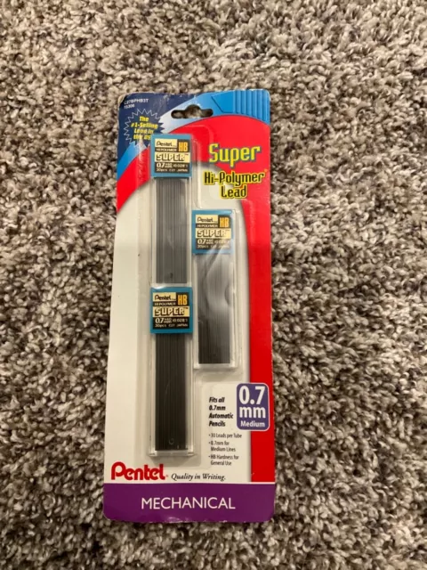 (90 Pieces) Pentel Super Hi-Polymer Mechanical Pencil Lead 0.7mm Medium NEW