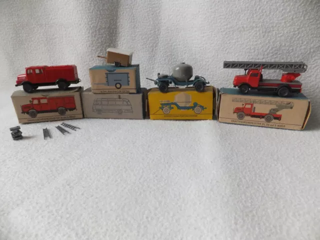 DDR-MODELLE 1:87, Alte ESPEWE Feuerwehren, Anhänger,Zementtransport  In OVP