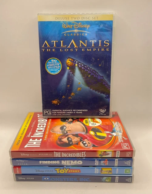 WALT DISNEY PIXAR Deluxe Two Disc Set Bundle, Atlantis, Monsters Inc ...