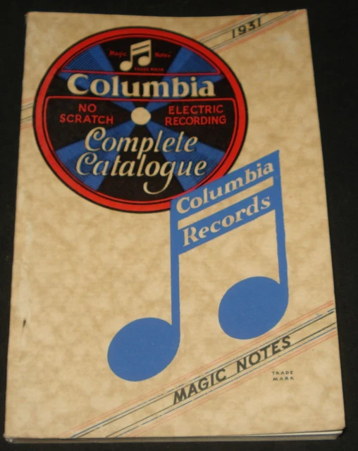 COLUMBIA RECORDS AUSTRALIA 1931 COMPLETE CATALOGUE 78 Records EUR 12