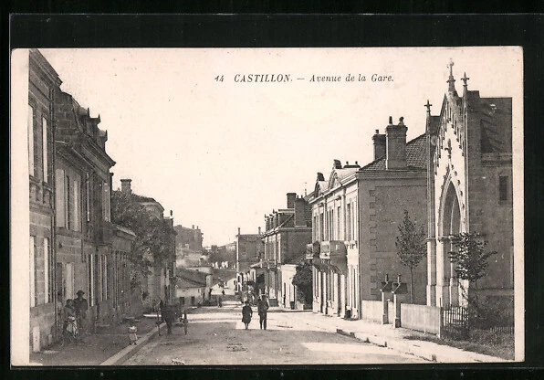 CPA Castillon, Avenue de la Gare
