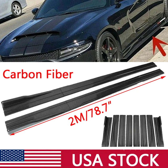 78.7& CARBON FIBER Side Skirt Splitter Panel Lip For Dodge Charger SRT