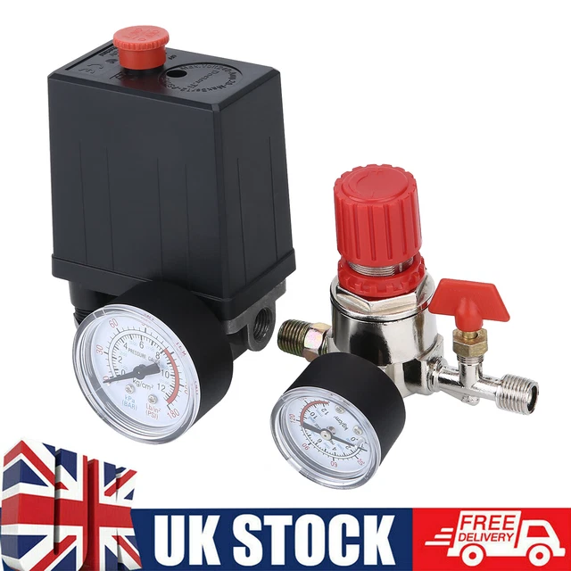AIR COMPRESSOR PRESSURE Switch Control Valve Manifold Regulator Gauges