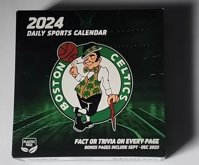BOSTON CELTICS 2024 Box Calendar With Fact Or Trivia On Each Page New