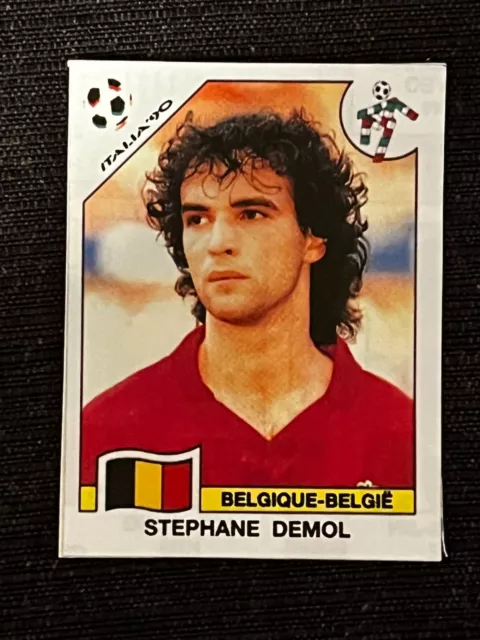 Sticker Panini World Cup Italy 90 Stephane Demol Belgique # 332 Recup Removed